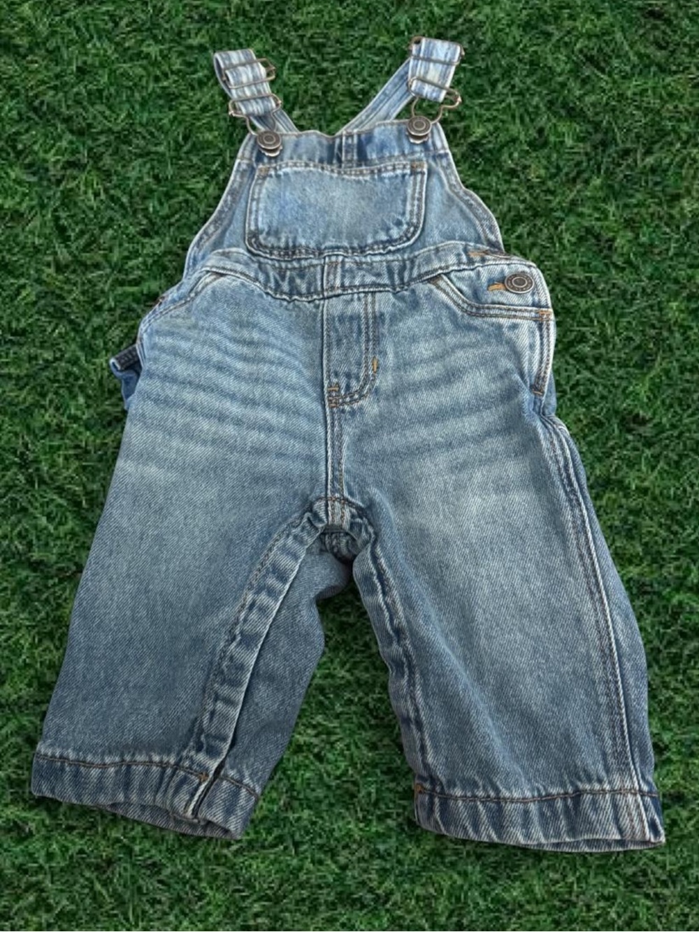 Little Co Washed Blue Denim Kids Overalls Size 9 M